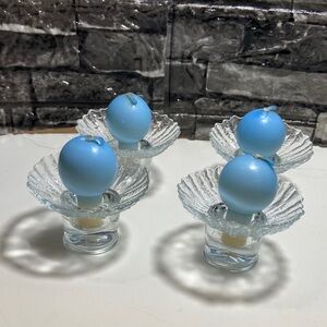 Riihimäen Lasi Kehrä glass candle holders designed by Nanny Still, Finland. 1960